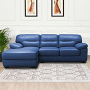 Raster RHS 4 Seater L Shape Sofa Set for Living Room (Blue) Premium Leathertte Fabric Sofa