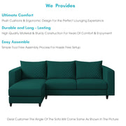 Mikasa 4 Seater LHS L Shape Sofa Set for Living Room (Pine Fabric) Premium Fabric Sofa Set for Living Room
