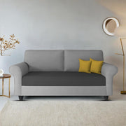 Casaliving Nelson 2 Seater Sofa Set for Living Room (Colour - Cream Brown) Premium Fabric Sofa