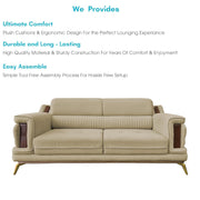 Falconar 3 Seater Sofa Set for Living Room (Cream Fabric) Premium Fabric Sofa