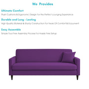 Premium Valkyrie 3 Seater Sofa Set 3 Seater Modern Sofa Set for Living Room (Purple Color Fabric)