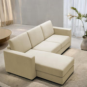 Casaliving Stoiny LHS 4 Seater L Shape Sofa Set for Living Room (Black Fabric) Premium Fabric Sofa