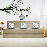 Mapron 1 Seater Sofa Cum Bed with 1 Cushions for Living Room (Black Fabric) Premium Fabric Sofa 2.5x6 Feet