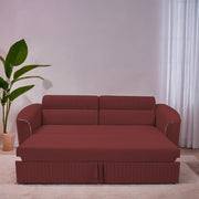 Torrato 3 Seater Sofa Cum Bed for Living Room (Maroon Colour Fabric) Premium Fabric Sofa
