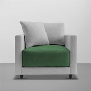 Dominic 1 Seater Sofa Set for Living Room (Black Grey Fabric) Premium Fabric Sofa