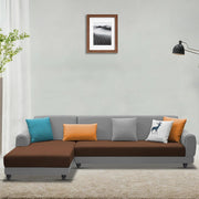 Casaliving Kaven LHS 4 Seater L Shape Sofa Set for Living Room (Black Fabric)