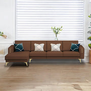 Falco LHS 6 Seater L Shape Sofa Set for Living Room (Brown Fabric) Premium Fabric Sofa