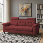 Casaliving Amara 3 Seater Sofa Set for Living Room (Black Green Colour Fabric) Premium Fabric Sofa