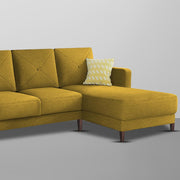 Swaloni RHS 6 Seater L Shape Sofa Set for Living Room (Yellow) Premium Fabric Sofa