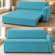 Casaliving Rion 6 Seater L Shape Corner Sofa Cum Bed for Living Room (Black Fabric) Premium Fabric Sofa Cum Bed