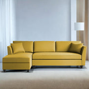 Casaliving Marvin LHS 4 Seater L Shape Sofa Set for Living Room (Black Fabric) Premium Fabric Sofa