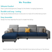 Orion LHS 6 Seater L Shape Sofa Set for Living Room (Blue Grey Colour) Premium Fabric Sofa