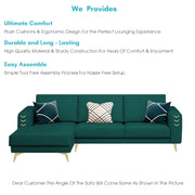 Falco LHS 4 Seater L Shape Sofa Set for Living Room (Pine Fabric) Premium Fabric Sofa