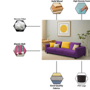 Minta 3 Seater Sofa Set for Living Room (Purple Colour Fabric) Premium Fabric Sofa
