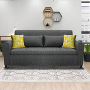 Garnet 3 Seater Sofa Set for Living Room (Dark Grey) Premium Fabric