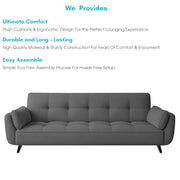 Francois 3 Seater Convertible Sofa Cum Bed for Living Room (Dark Grey Fabric) Premium Fabric Sofa