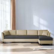 Casaliving Marvin LHS 4 Seater L Shape Sofa Set for Living Room (Black Fabric) Premium Fabric Sofa