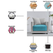 Dominic 1 Seater Sofa Set for Living Room (Black Grey Fabric) Premium Fabric Sofa