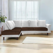 Casaliving Bradley LHS 4 Seater L Shape Sofa Set for Living Room (Black Grey Fabric) Premium Fabric Sofa