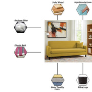 Premium Valkyrie 3 Seater Sofa Set 3 Seater Modern Sofa Set for Living Room (Yellow Color Fabric)