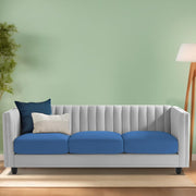 Martine 3 Seater Sofa Set for Living Room (Blue Grey Fabric) | Premium Fabric Sofa