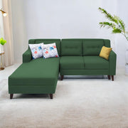 Lifestyle 4 Seater LHS L Shape Sofa Set for Living Room - (Green Fabric) Premium Fabric Sofa Set