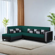Nordy LHS 6 Seater L Shape Sofa Set for Living Room (Pine Black Colour) Premium Fabric Sofa Set