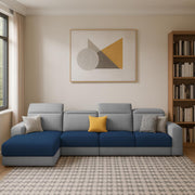 Orion LHS 6 Seater L Shape Sofa Set for Living Room (Blue Grey Colour) Premium Fabric Sofa