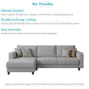 Oslo 4 Seater LHS L Shape Sofa Set for Living Room (Grey Fabric) Premium Fabric Sofa Set for Living Room