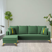 Casaliving Mandis LHS 4 Seater L Shape Sofa Set for Living Room (Black Fabric) Premium Fabric Sofa