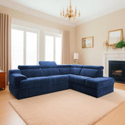 Elldona RHS 6 Seater Corner L Shape Sofa Set for Living Room (Blue) Premium Fabric Sofa