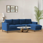 Charmi RHS 6 Seater L Shape Sofa Set for Living Room (Blue Fabric) Premium Fabric Sofa