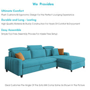 Gagnon LHS 6 Seater L Shape Corner Sofa Cum Bed for Living Room (Yellow Fabric) Premium Fabric Sofa