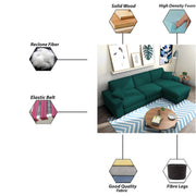 Martin 4 Seater RHS L Shape Sofa Set for Living Room (Pine Colour Fabric)