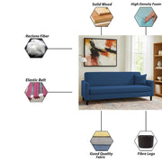 Premium Valkyrie 3 Seater Sofa Set 3 Seater Modern Sofa Set for Living Room (Blue Color Fabric)