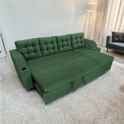 Grance LHS 4 Seater Corner Sofa Cum Bed for Living Room (Black Fabric) Premium Fabric Sofa