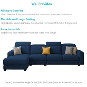 Orion LHS 6 Seater L Shape Sofa Set for Living Room (Blue Colour) Premium Fabric Sofa