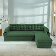 Grance LHS 4 Seater Corner Sofa Cum Bed for Living Room (Black Fabric) Premium Fabric Sofa