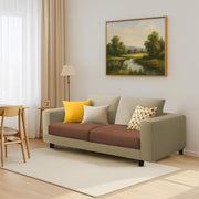 Minta 2 Seater Sofa Set for Living Room (Cream Brown- Colour Fabric) Premium Fabric Sofa Set for Living Room