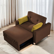 Alfred 1 Seater Sofa Cum Bed Sofa Set for Living Room (Maroon Fabric) Premium Fabric Sofa