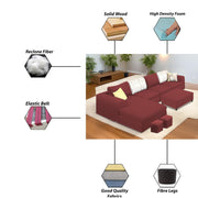 Badger RHS 8 Seater L Shape Sofa Set with Center Table for Living Room (Grey Fabric) Premium Fabric Sofa