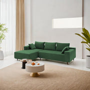 Casaliving Crystal 4 Seater RHS L Shape Sofa Set for Living Room (Black Fabric) Premium Fabric Sofa