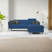 Arlond RHS 4 Seater L Shape Sofa Set for Living Room (Blue Fabric) Premium Fabric Sofa