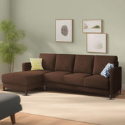 Swaloni LHS 6 Seater L Shape Sofa Set for Living Room (Brown) Premium Fabric Sofa