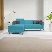 Arlond LHS 4 Seater L Shape Sofa Set for Living Room (Turquise Fabric) Premium Fabric Sofa