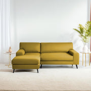 Casaliving Amelia RHS 6 Seater L Shape Sofa Set for Living Room (Black Fabric) Premium Fabric Sofa