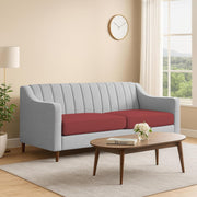 Mobius 3 Seater Sofa Set for Living Room (Maroon Grey Colour Sofa) Premium Fabric Sofa for Living Room