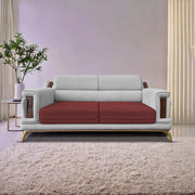 Falconar 3 Seater Sofa Set for Living Room (Maroon Grey Fabric) Premium Fabric Sofa