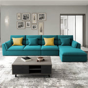 Delton RHS 6 Seater L Shape Sofa Set for Living Room (Pine) Premium Fabric