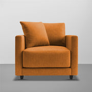 Dominic 1 Seater Sofa Set for Living Room (Black Grey Fabric) Premium Fabric Sofa